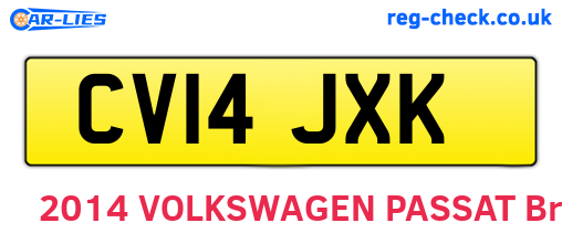 CV14JXK are the vehicle registration plates.