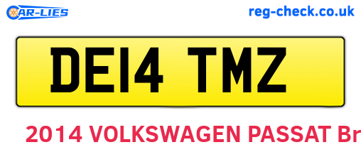 DE14TMZ are the vehicle registration plates.
