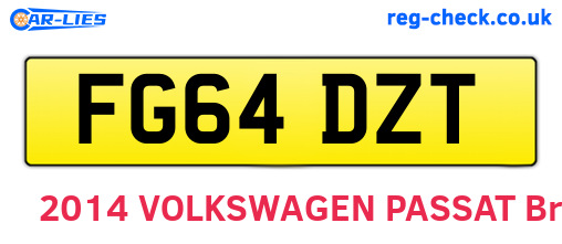 FG64DZT are the vehicle registration plates.