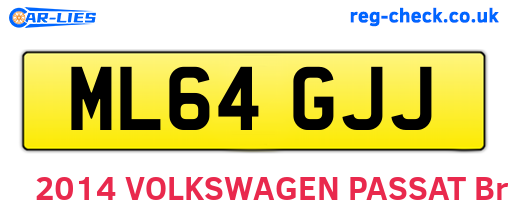 ML64GJJ are the vehicle registration plates.