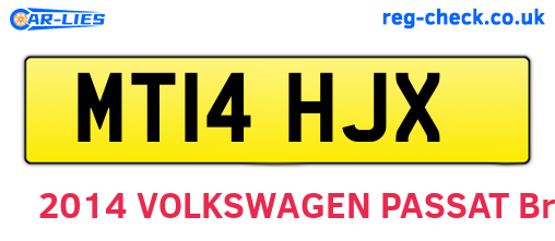 MT14HJX are the vehicle registration plates.