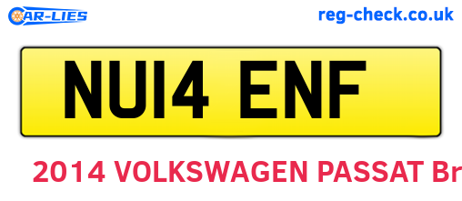 NU14ENF are the vehicle registration plates.