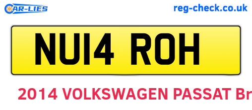 NU14ROH are the vehicle registration plates.