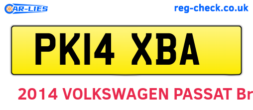 PK14XBA are the vehicle registration plates.