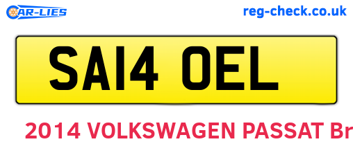 SA14OEL are the vehicle registration plates.