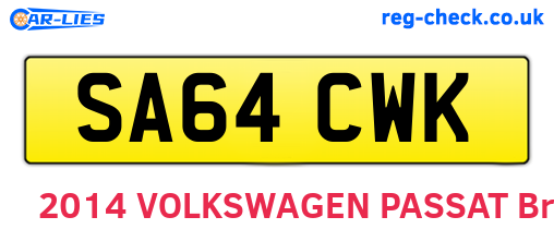 SA64CWK are the vehicle registration plates.