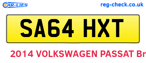 SA64HXT are the vehicle registration plates.