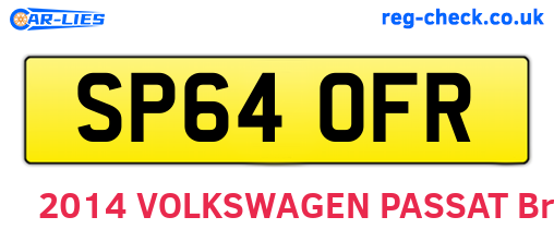 SP64OFR are the vehicle registration plates.