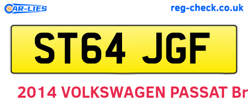 ST64JGF are the vehicle registration plates.