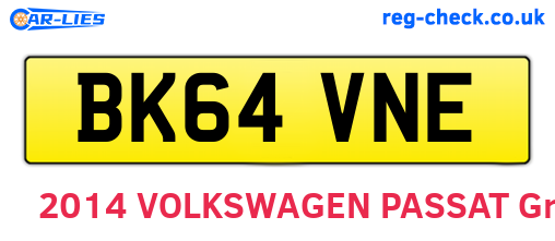 BK64VNE are the vehicle registration plates.
