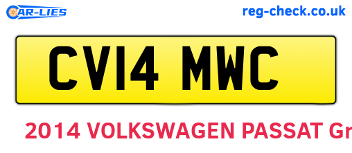 CV14MWC are the vehicle registration plates.