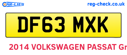 DF63MXK are the vehicle registration plates.