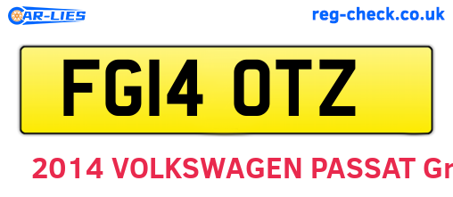 FG14OTZ are the vehicle registration plates.