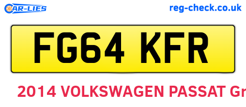 FG64KFR are the vehicle registration plates.
