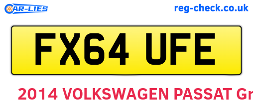 FX64UFE are the vehicle registration plates.