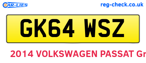 GK64WSZ are the vehicle registration plates.