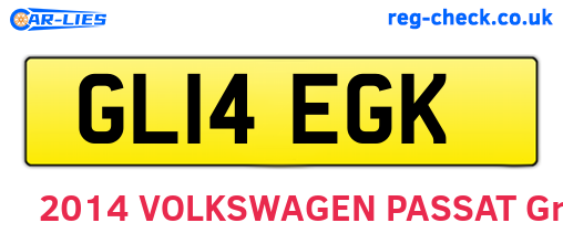 GL14EGK are the vehicle registration plates.