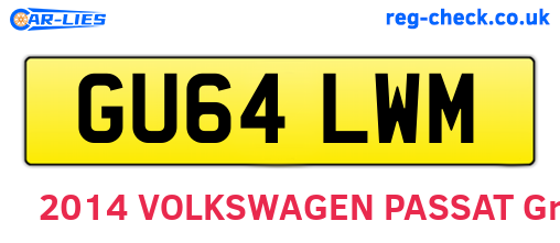 GU64LWM are the vehicle registration plates.