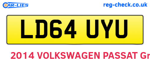 LD64UYU are the vehicle registration plates.