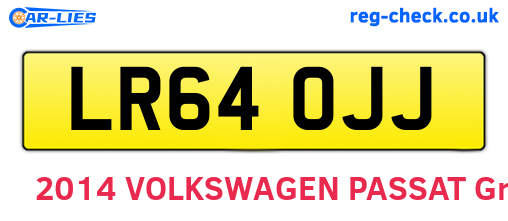 LR64OJJ are the vehicle registration plates.