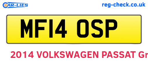 MF14OSP are the vehicle registration plates.