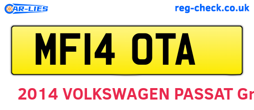 MF14OTA are the vehicle registration plates.