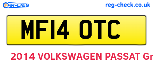 MF14OTC are the vehicle registration plates.