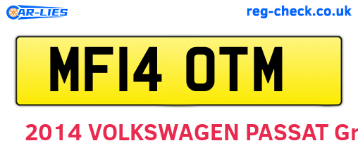 MF14OTM are the vehicle registration plates.