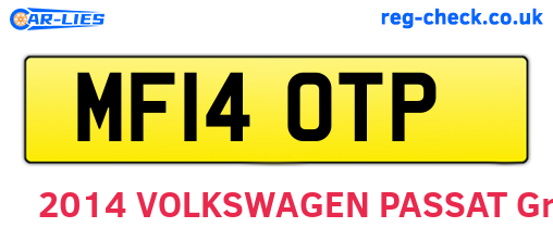 MF14OTP are the vehicle registration plates.