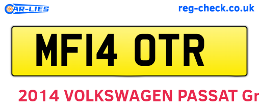 MF14OTR are the vehicle registration plates.