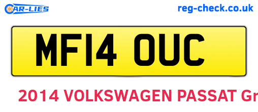 MF14OUC are the vehicle registration plates.