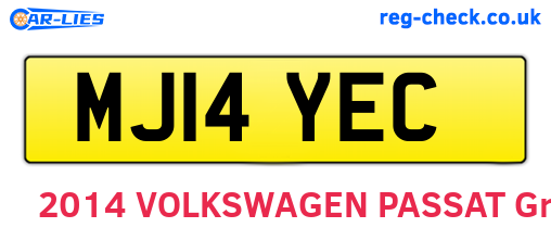 MJ14YEC are the vehicle registration plates.
