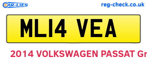 ML14VEA are the vehicle registration plates.