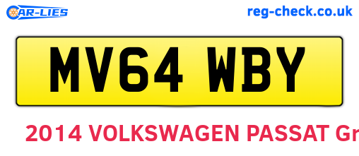 MV64WBY are the vehicle registration plates.