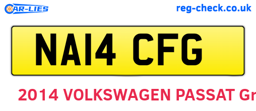 NA14CFG are the vehicle registration plates.