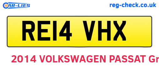 RE14VHX are the vehicle registration plates.