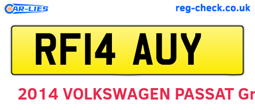 RF14AUY are the vehicle registration plates.