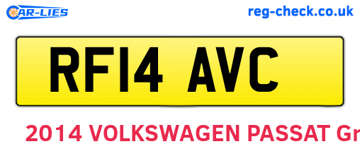RF14AVC are the vehicle registration plates.