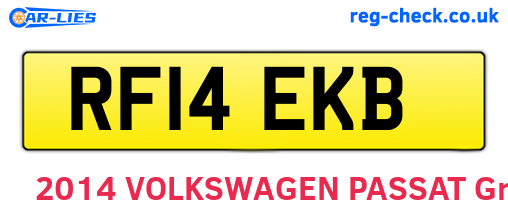 RF14EKB are the vehicle registration plates.