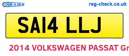 SA14LLJ are the vehicle registration plates.