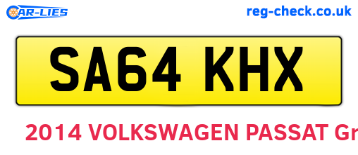 SA64KHX are the vehicle registration plates.