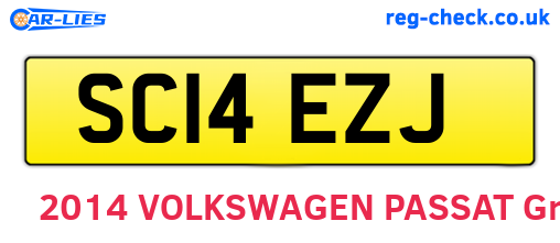 SC14EZJ are the vehicle registration plates.