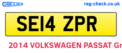 SE14ZPR are the vehicle registration plates.