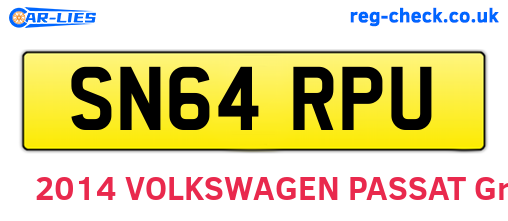 SN64RPU are the vehicle registration plates.