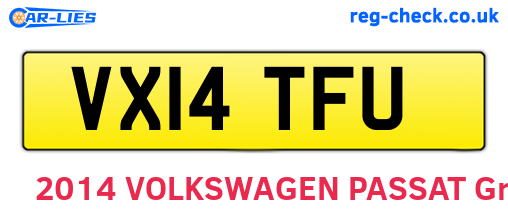 VX14TFU are the vehicle registration plates.
