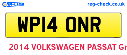 WP14ONR are the vehicle registration plates.