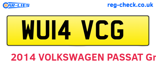 WU14VCG are the vehicle registration plates.