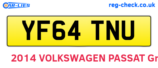 YF64TNU are the vehicle registration plates.
