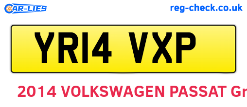 YR14VXP are the vehicle registration plates.
