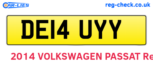 DE14UYY are the vehicle registration plates.